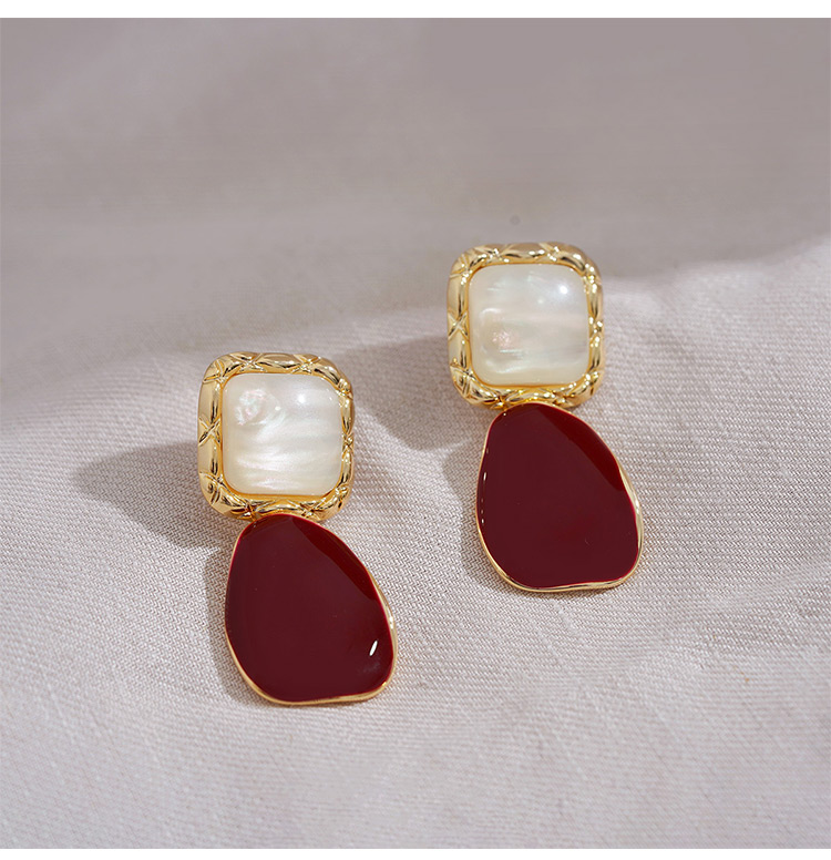 Simple Style Commute Square Alloy Patchwork Women's Drop Earrings display picture 7