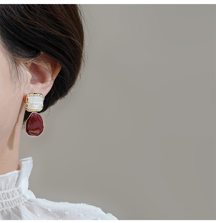 Simple Style Commute Square Alloy Patchwork Women's Drop Earrings display picture 6