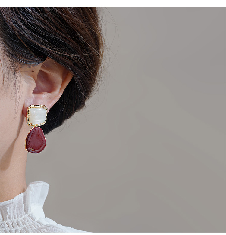 Simple Style Commute Square Alloy Patchwork Women's Drop Earrings display picture 5