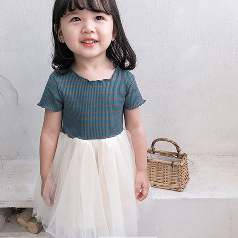 Cute Basic Solid Color Patchwork Cotton Girls Dresses display picture 3