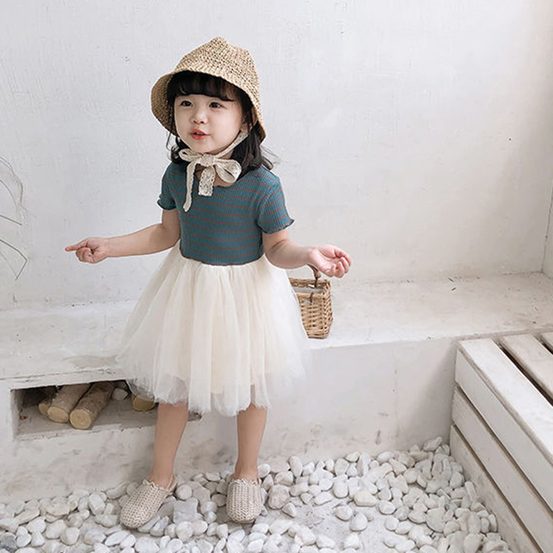 Cute Basic Solid Color Patchwork Cotton Girls Dresses display picture 5