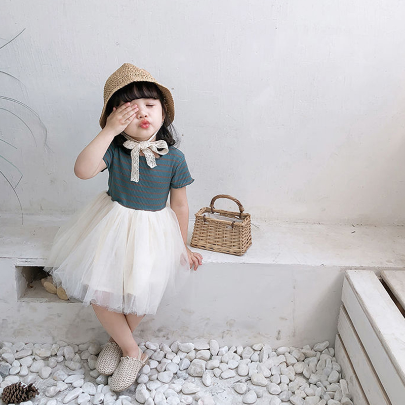 Cute Basic Solid Color Patchwork Cotton Girls Dresses display picture 6
