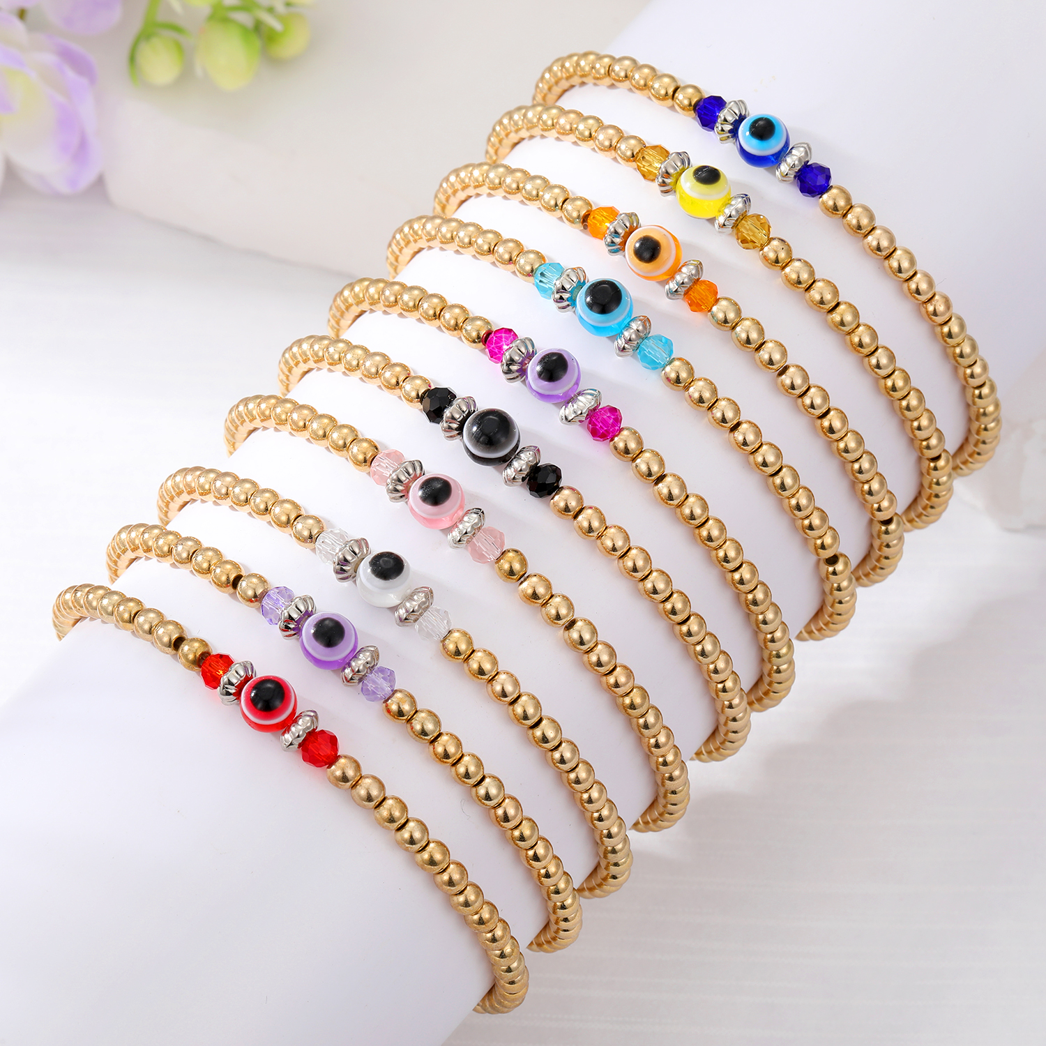Casual Tropical Round Alloy Resin Beaded Women's Bracelets display picture 11