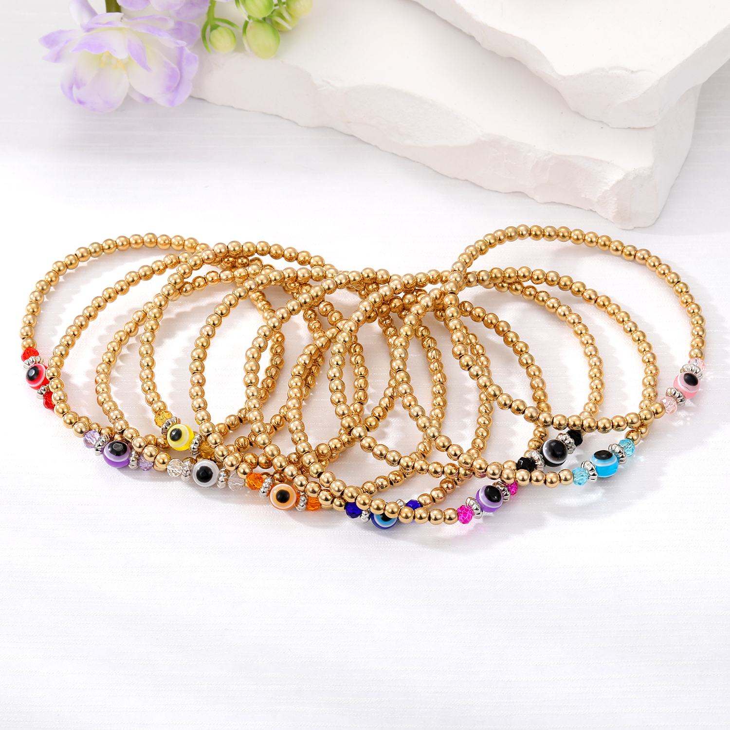 Casual Tropical Round Alloy Resin Beaded Women's Bracelets display picture 13