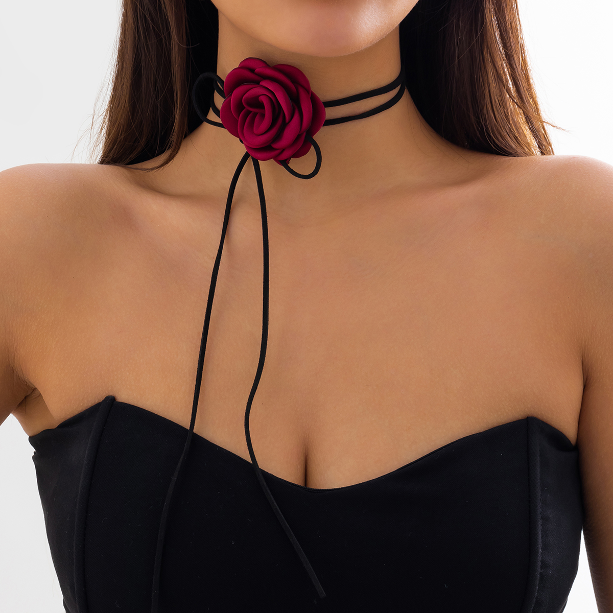 Simple Style Classic Style Commute Flower Cloth Irregular Tassel Three-dimensional Fabric Women's Choker display picture 7