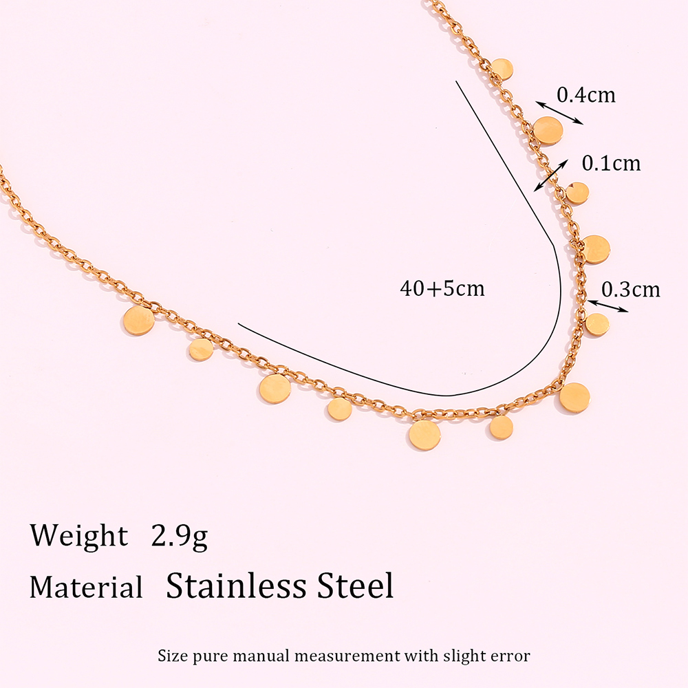 Basic Vintage Style Classic Style Round Stainless Steel Plating 18k Gold Plated Necklace display picture 2