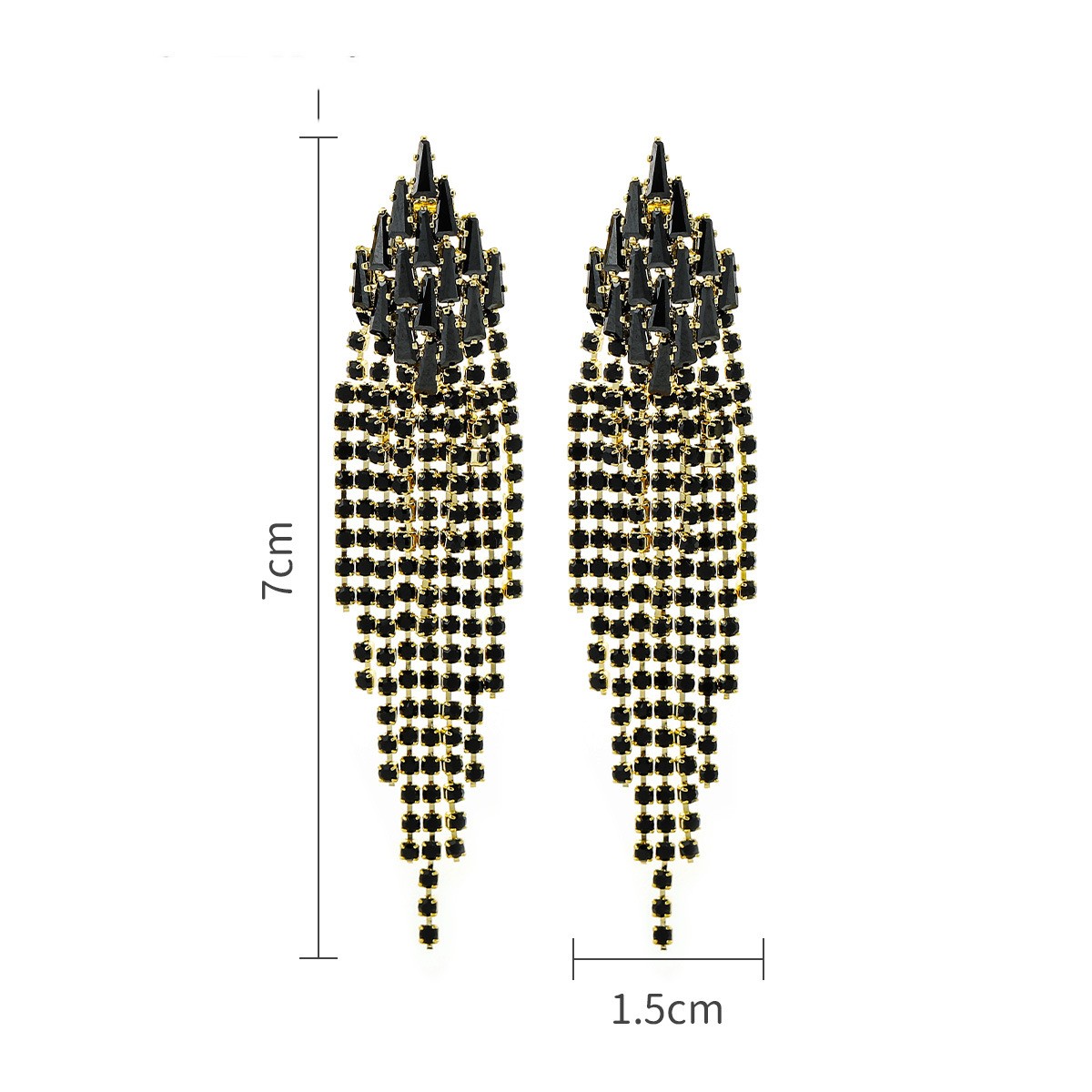 Exaggerated Luxurious Shiny Tassel Heart Shape Eye Alloy Inlay Resin Rhinestones Women's Drop Earrings display picture 8