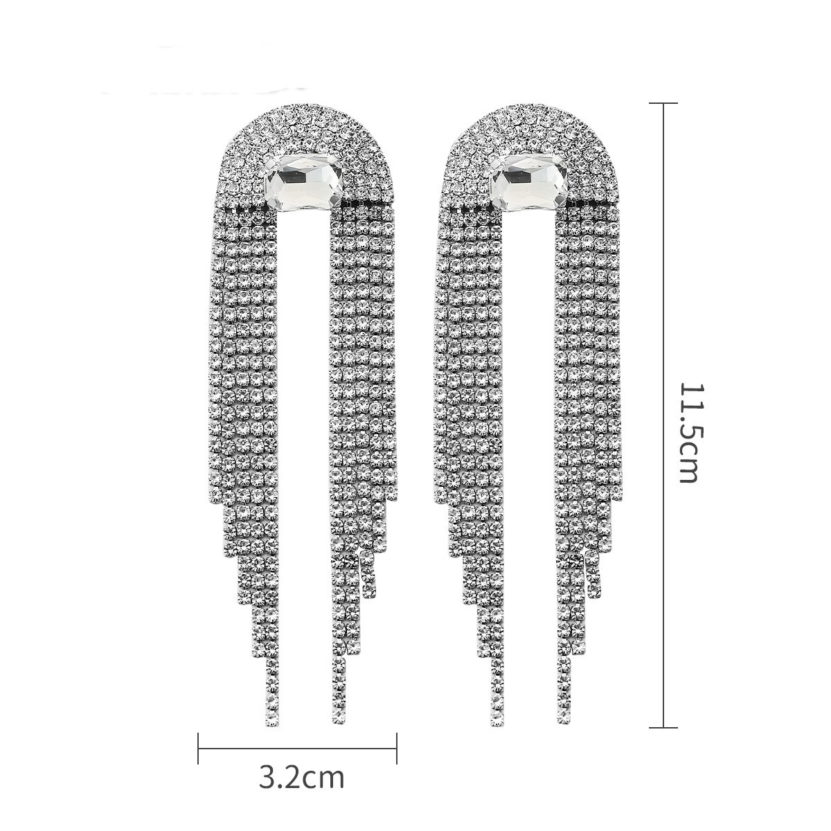 Exaggerated Luxurious Shiny Tassel Heart Shape Eye Alloy Inlay Resin Rhinestones Women's Drop Earrings display picture 13