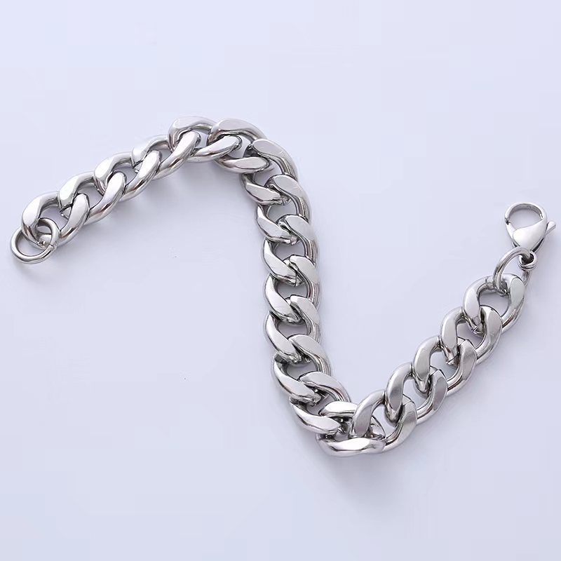 Hip-Hop Solid Color 304 Stainless Steel Chain No Inlaid Men'S Bracelets display picture 2