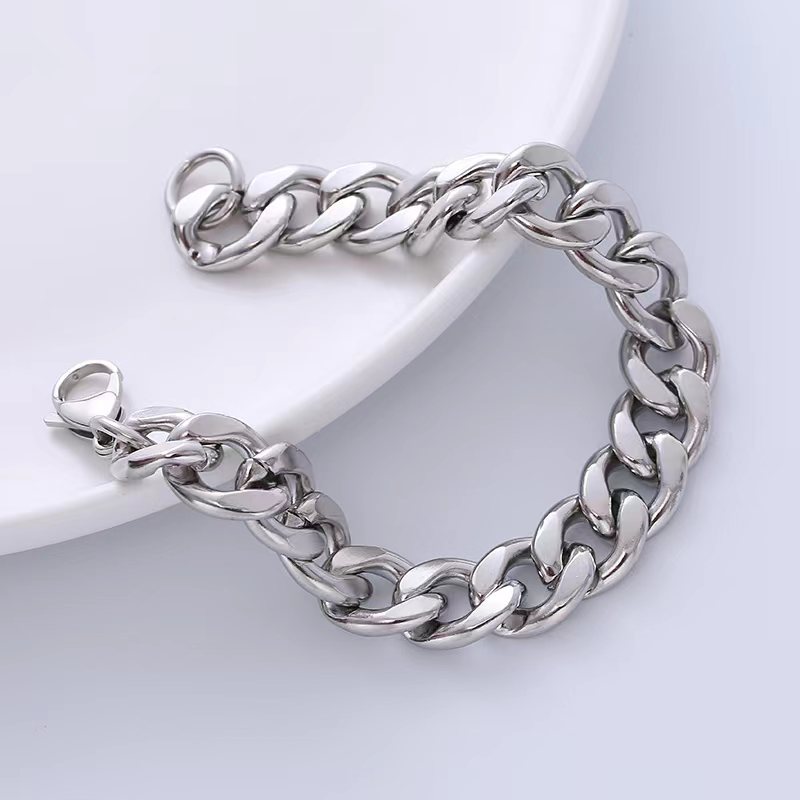 Hip-Hop Solid Color 304 Stainless Steel Chain No Inlaid Men'S Bracelets display picture 4