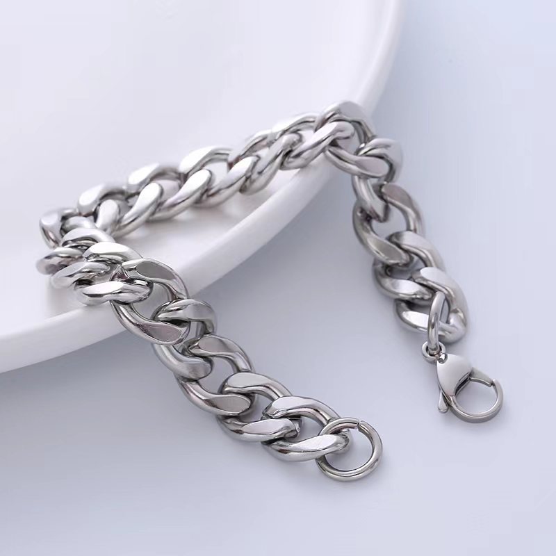 Hip-Hop Solid Color 304 Stainless Steel Chain No Inlaid Men'S Bracelets display picture 3