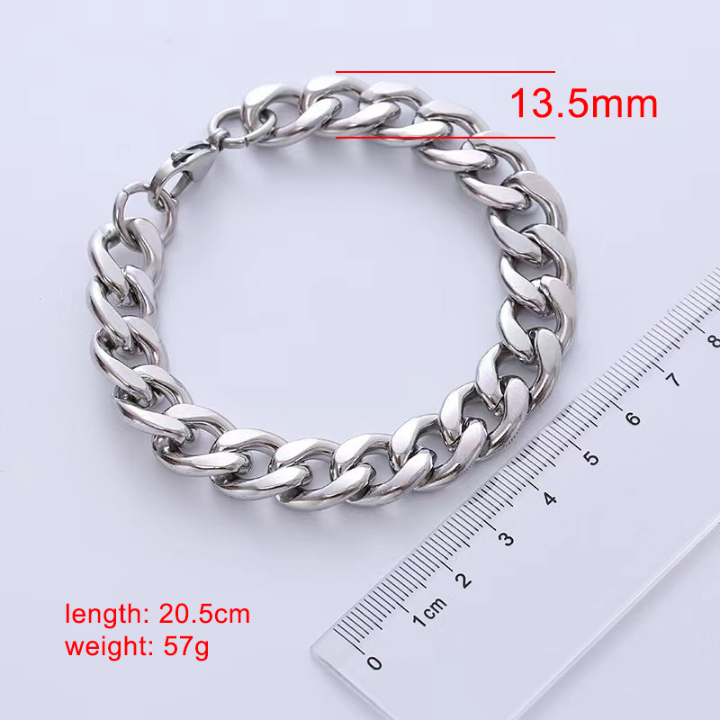 Hip-Hop Solid Color 304 Stainless Steel Chain No Inlaid Men'S Bracelets display picture 1