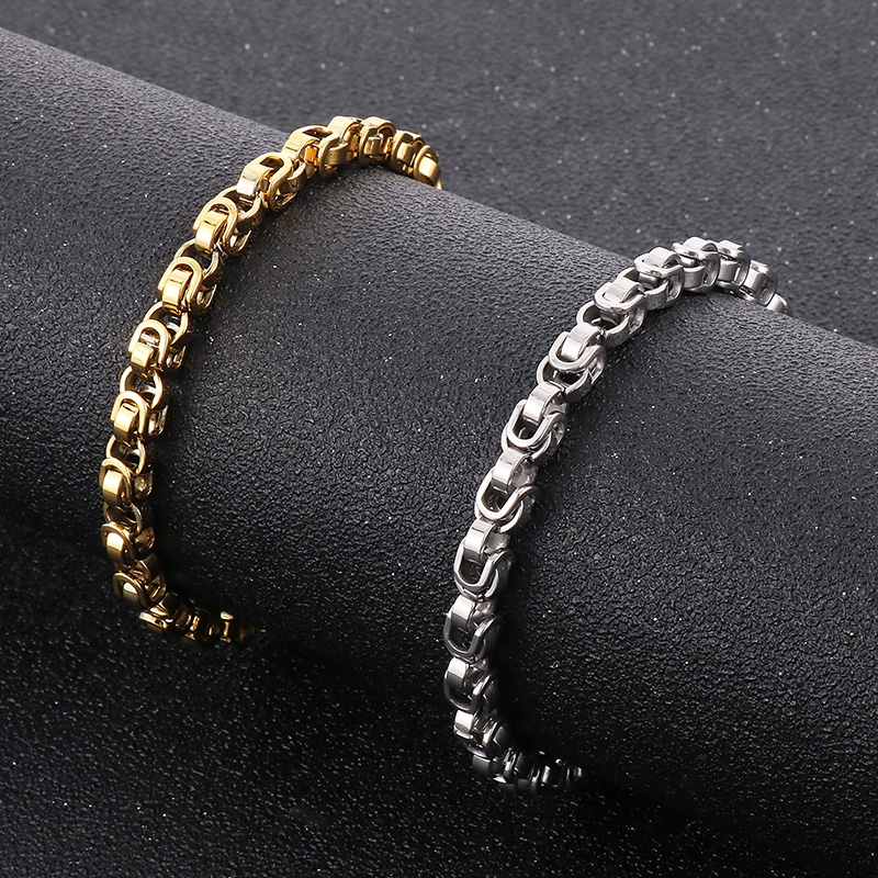 Business Solid Color Titanium Steel 18K Gold Plated Bracelets In Bulk display picture 6
