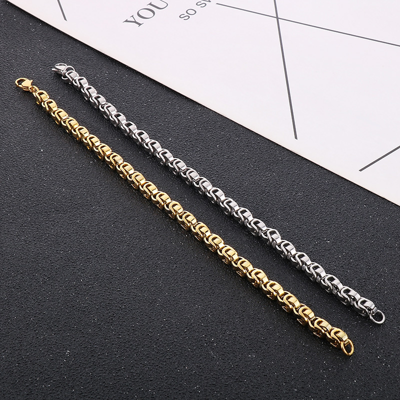 Business Solid Color Titanium Steel 18K Gold Plated Bracelets In Bulk display picture 8
