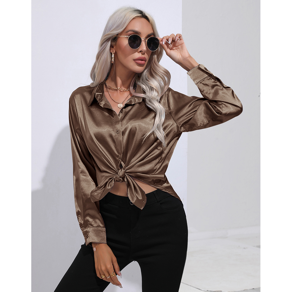 Women's Blouse Long Sleeve Blouses Patchwork Casual Solid Color display picture 6