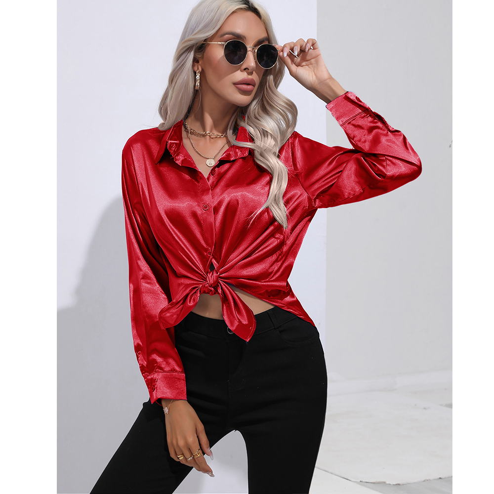 Mujeres Blusa Manga Larga Blusas Labor De Retazos Casual Color Sólido display picture 12