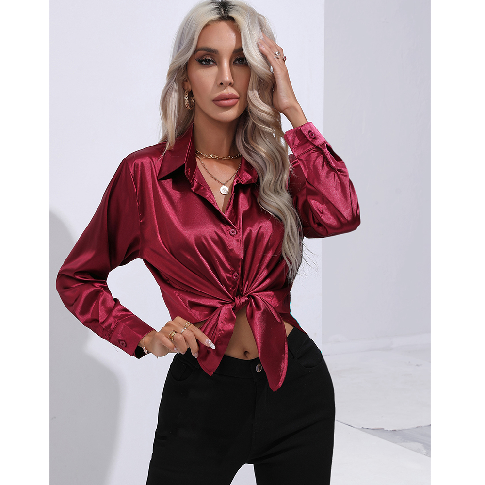 Women's Blouse Long Sleeve Blouses Patchwork Casual Solid Color display picture 18