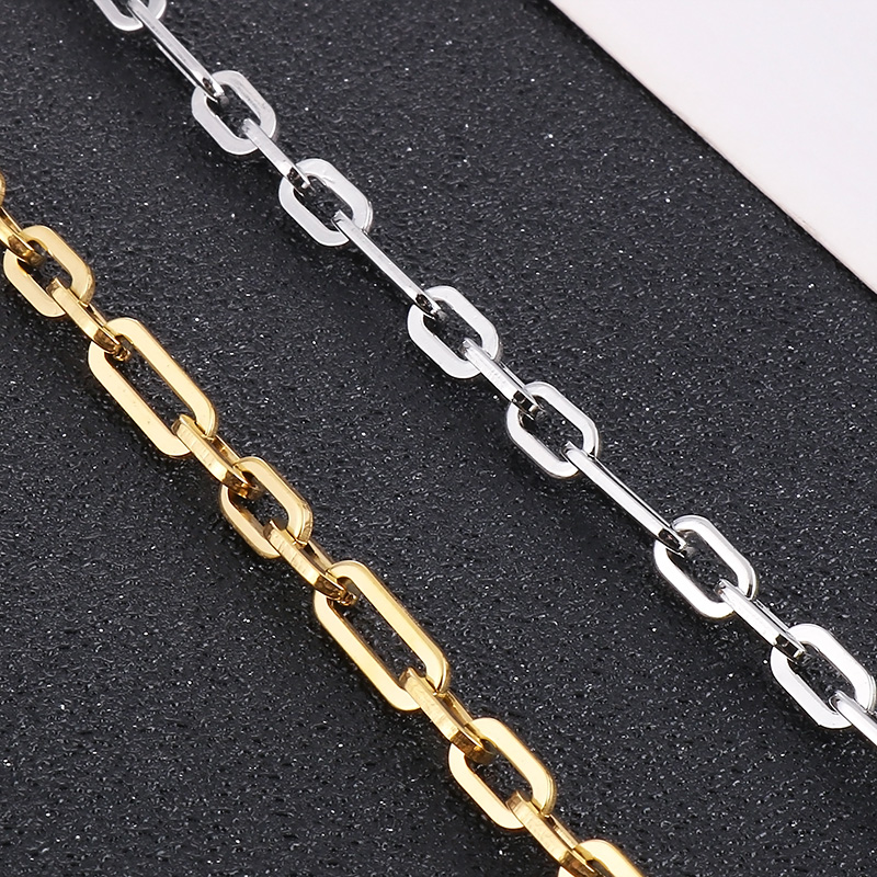 Titanium Steel 18K Gold Plated Hip-Hop Rock Patchwork Solid Color Necklace display picture 4