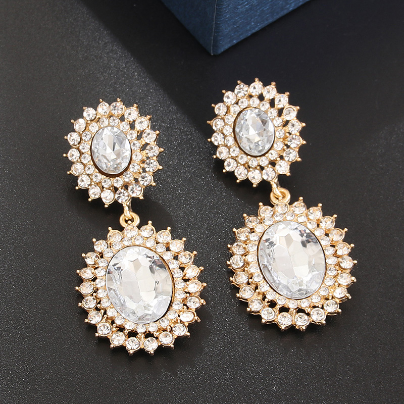 Simple Style Flower Alloy Plating Inlay Zircon Gold Plated Women's Drop Earrings display picture 8