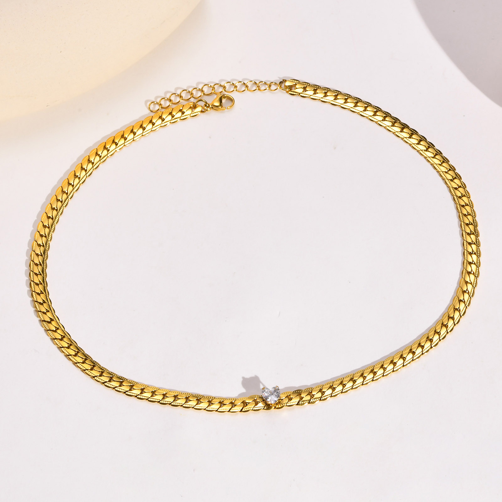 Ig Style Simple Style Heart Shape Stainless Steel Plating Inlay Zircon 18k Gold Plated Necklace display picture 6