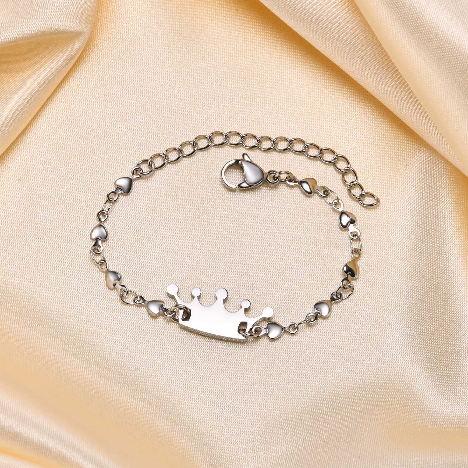 Simple Style Crown 201 Stainless Steel Bracelets In Bulk display picture 4