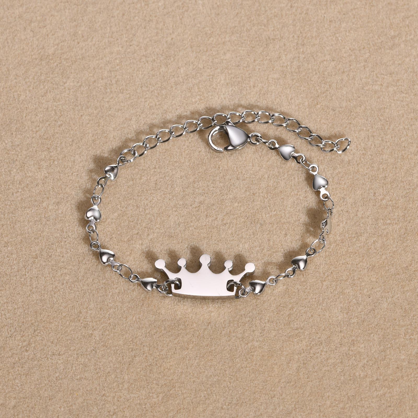 Simple Style Crown 201 Stainless Steel Bracelets In Bulk display picture 7
