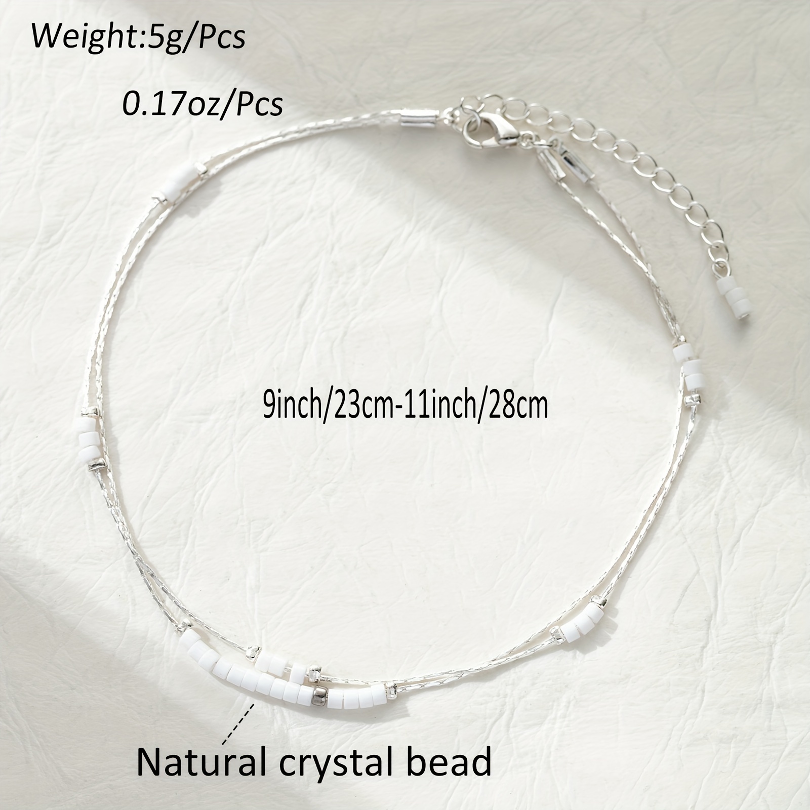 Wholesale Jewelry Basic Round Copper Beads Silver Plated Anklet display picture 1