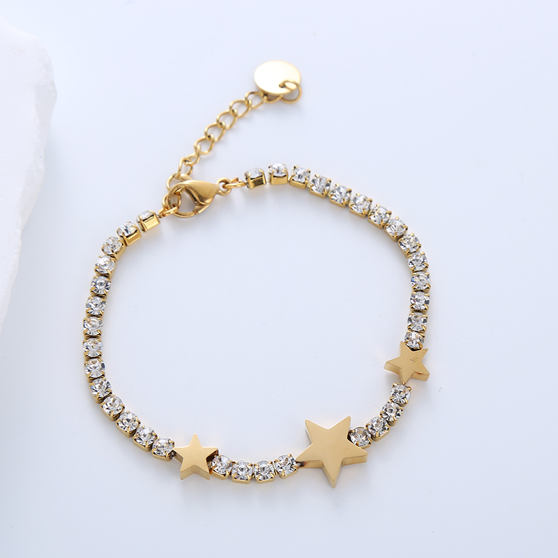 Modern Style Simple Style Star Stainless Steel 18K Gold Plated Bracelets In Bulk display picture 5