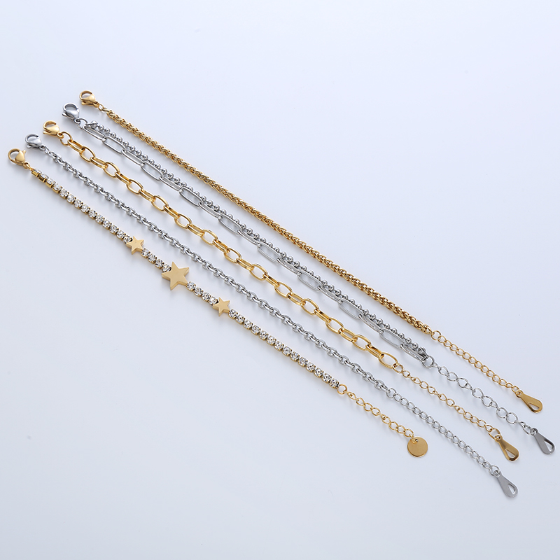 Modern Style Simple Style Star Stainless Steel 18K Gold Plated Bracelets In Bulk display picture 6
