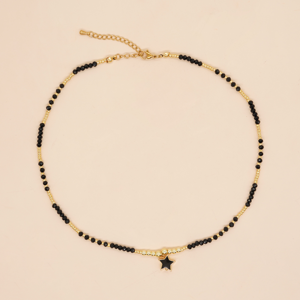 Elegant Dame Pentagramm Herzform Legierung Perlen Frau Halskette Mit Anhänger display picture 3