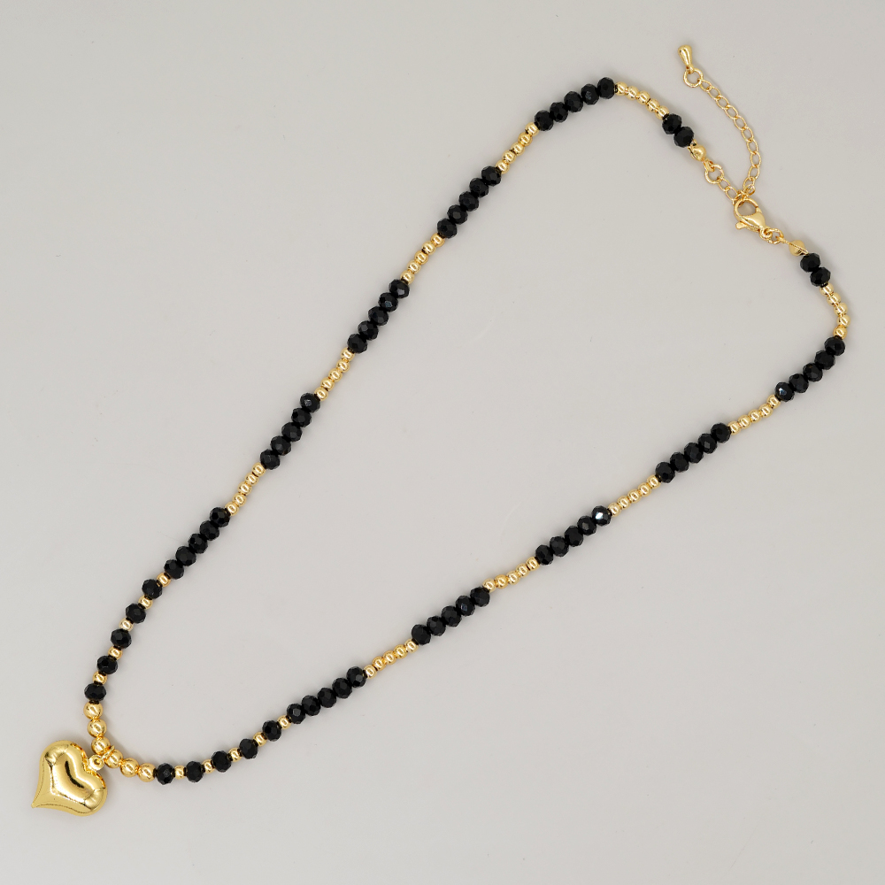Elegant Dame Pentagramm Herzform Legierung Perlen Frau Halskette Mit Anhänger display picture 1