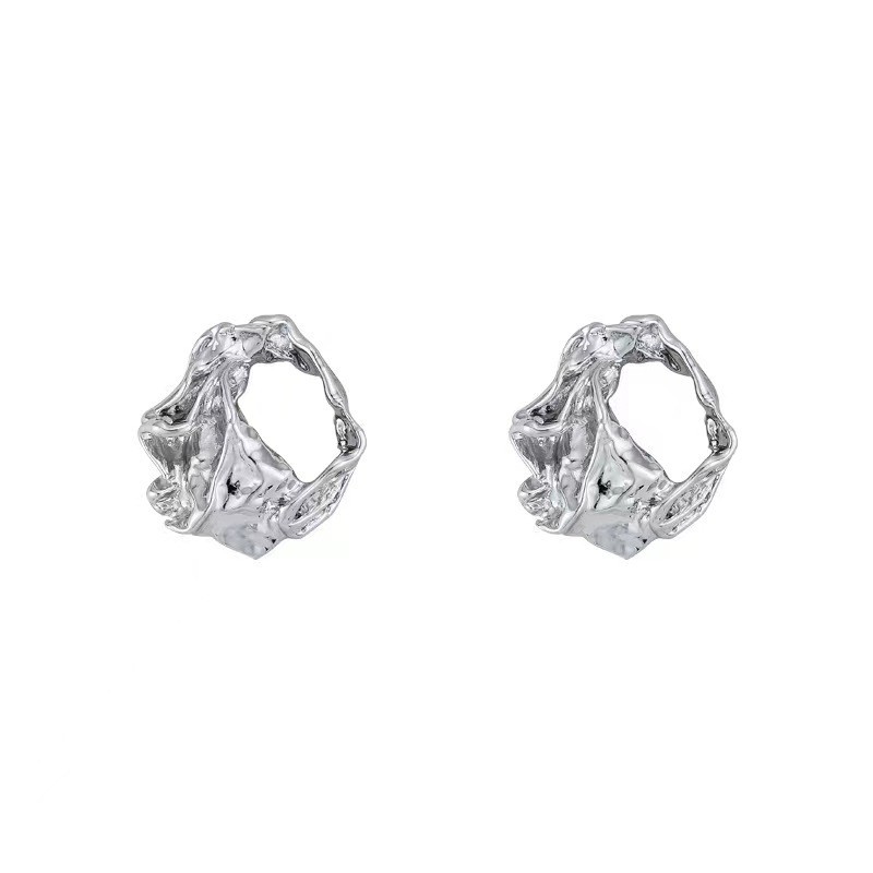 1 Pair Simple Style Solid Color Irregular Alloy Ear Studs display picture 1