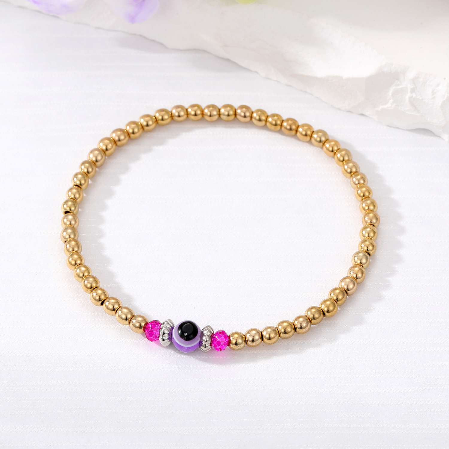Casual Tropical Round Alloy Resin Beaded Women's Bracelets display picture 4