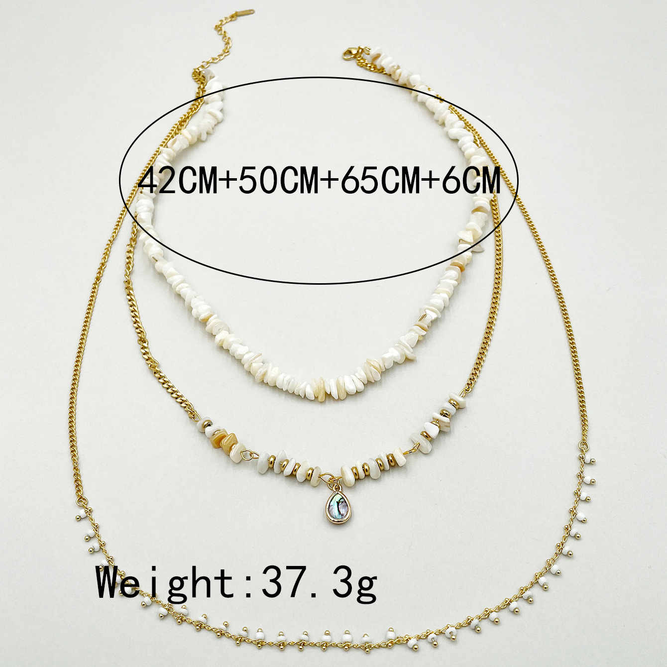 304 Stainless Steel Gravel 14K Gold Plated Commute Plating Inlay Water Droplets Crystal Beads Opal Layered Necklaces display picture 3