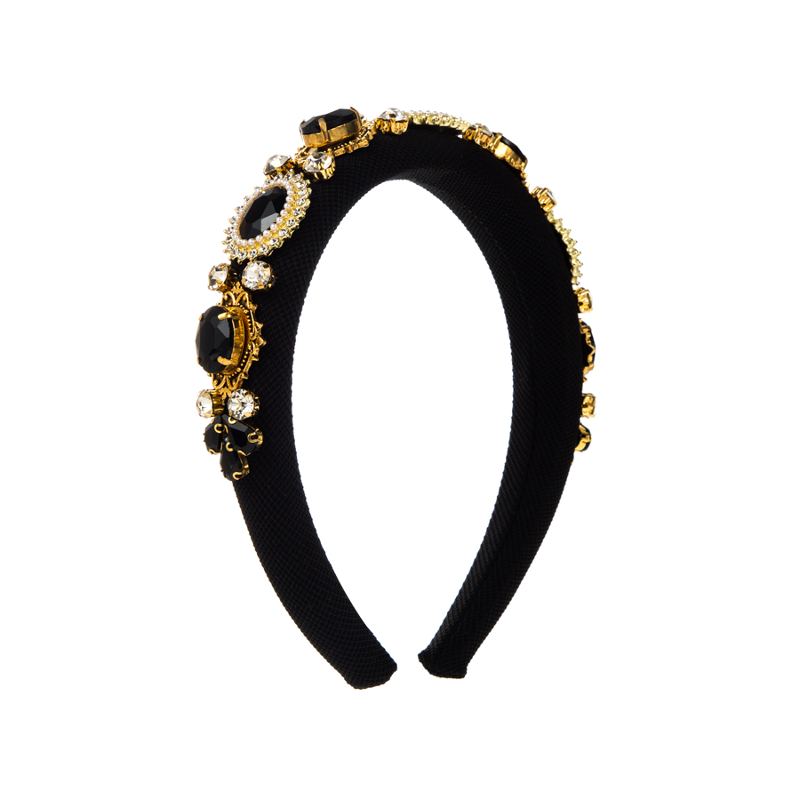 Elegant Baroque Style Oval Cloth Inlay Rhinestones Pearl Hair Band display picture 6