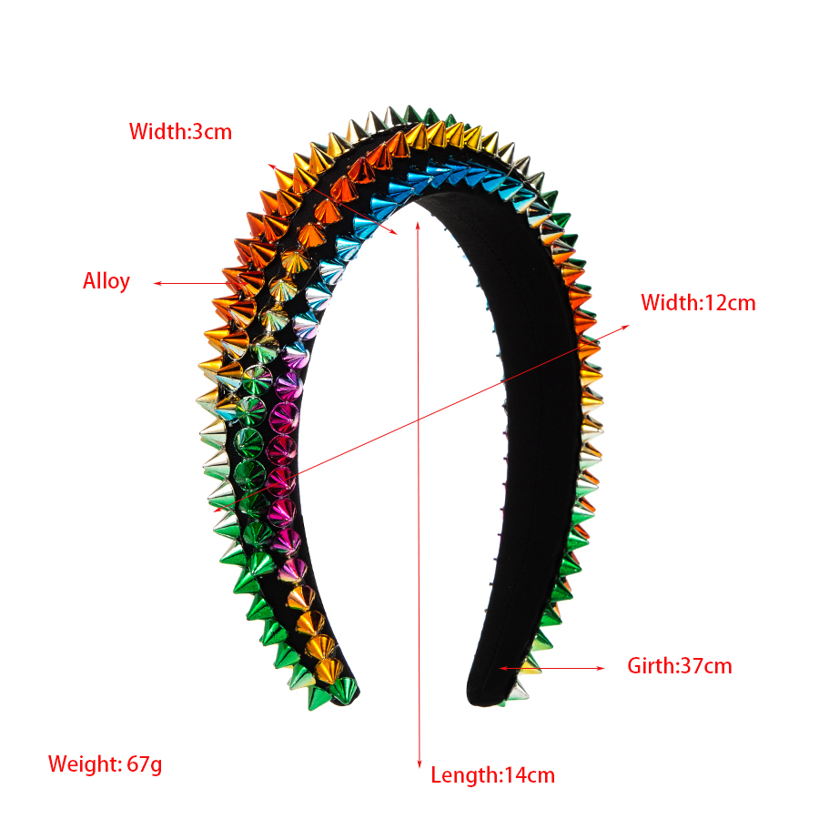 Hip-hop Exaggerated Rivet Alloy Hair Band display picture 1