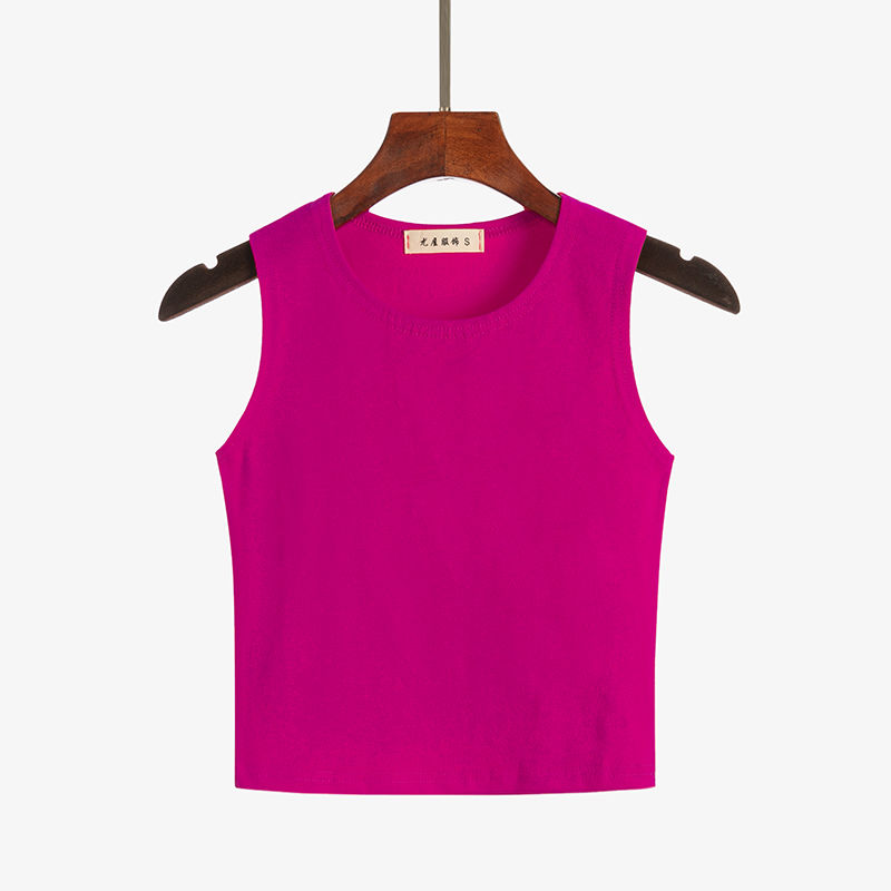Women's Vest Sleeveless T-shirts Washed Elegant Sexy Solid Color display picture 8