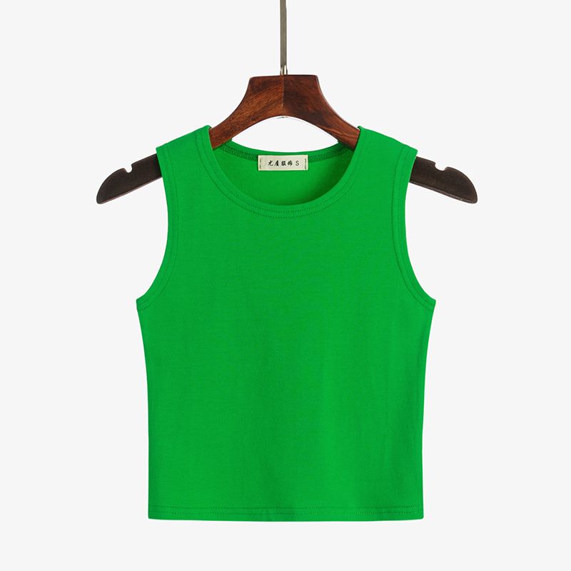 Women's Vest Sleeveless T-shirts Washed Elegant Sexy Solid Color display picture 9
