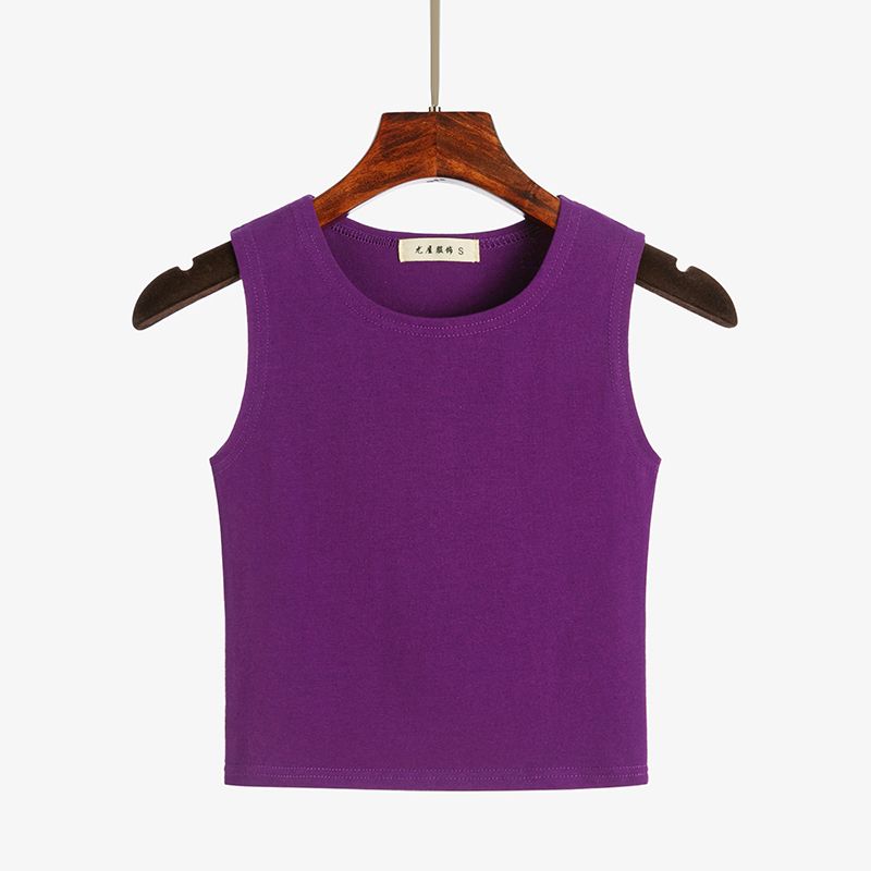 Women's Vest Sleeveless T-shirts Washed Elegant Sexy Solid Color display picture 16