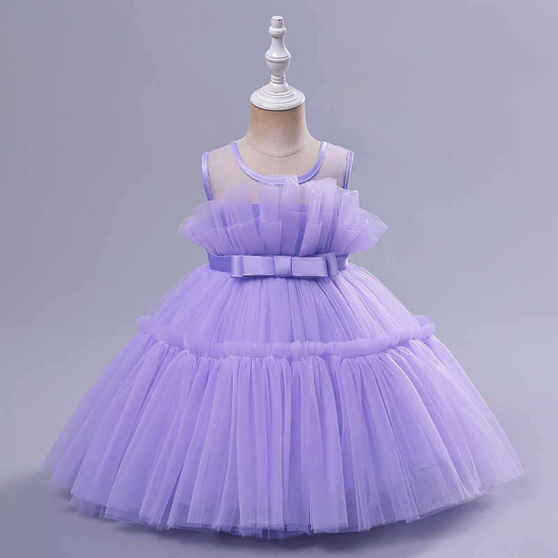 Elegante Princesa Romántico Color Sólido Poliéster Vestidos Para Niñas display picture 7