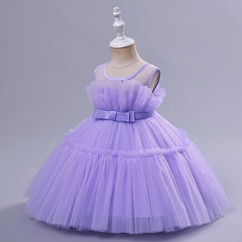 Elegante Princesa Romántico Color Sólido Poliéster Vestidos Para Niñas display picture 9