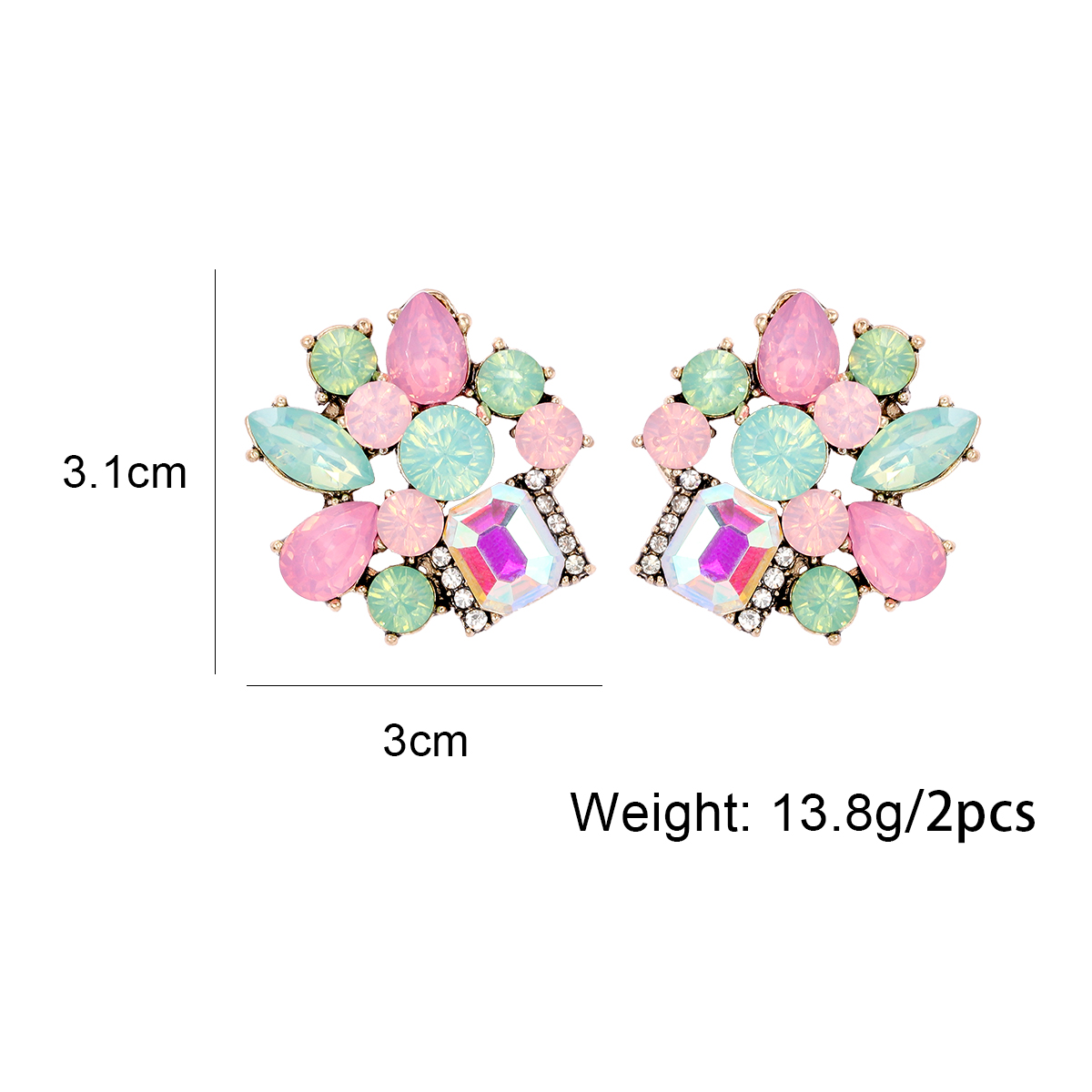 Elegante Lujoso Geométrico Aleación Embutido Acrílico Piedra De Cristal Mujeres Pendientes display picture 1