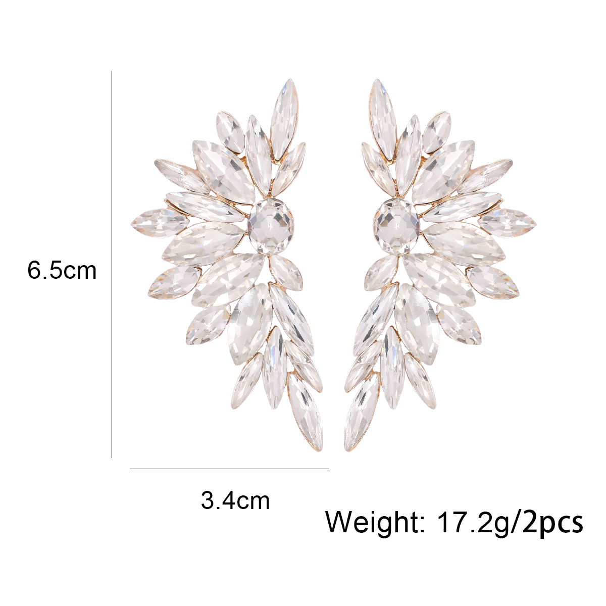 Elegant Luxurious Geometric Alloy Inlay Glass Stone Women's Ear Studs display picture 1