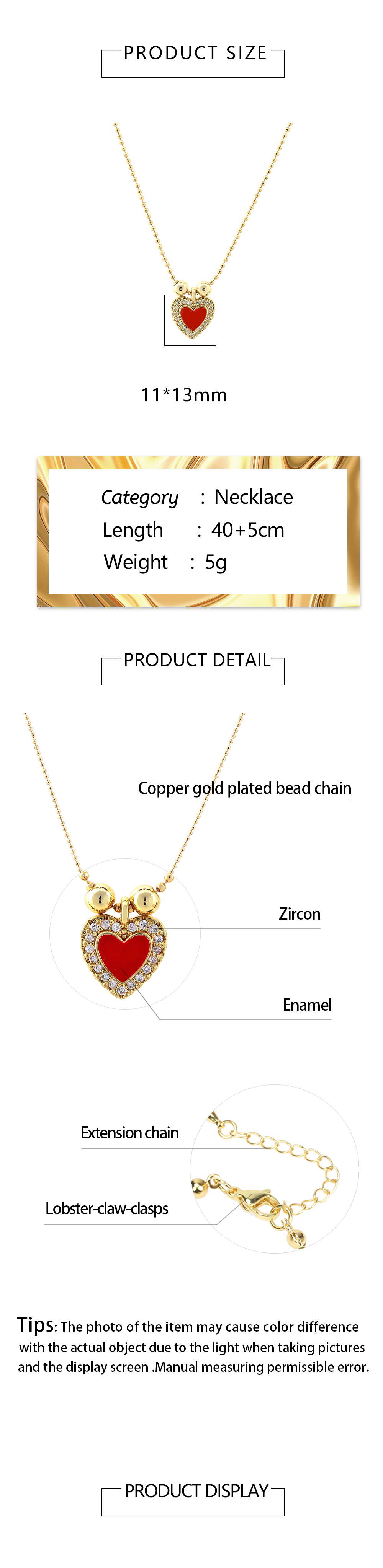 Simple Style Shiny Letter Heart Shape Copper Enamel Plating Inlay Zircon 18k Gold Plated Pendant Necklace display picture 1