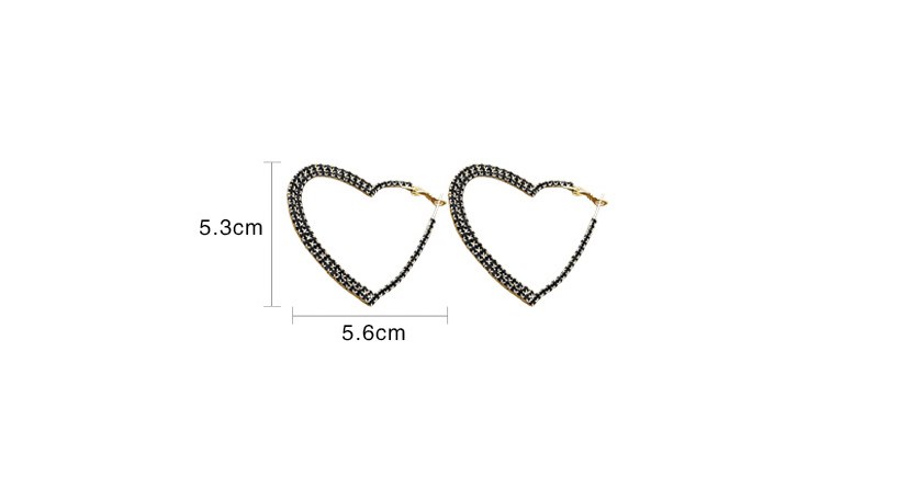 Exagerado Estilo Simple Forma De Corazón Aleación Enchapado Embutido Diamantes De Imitación Mujeres Aretes display picture 5