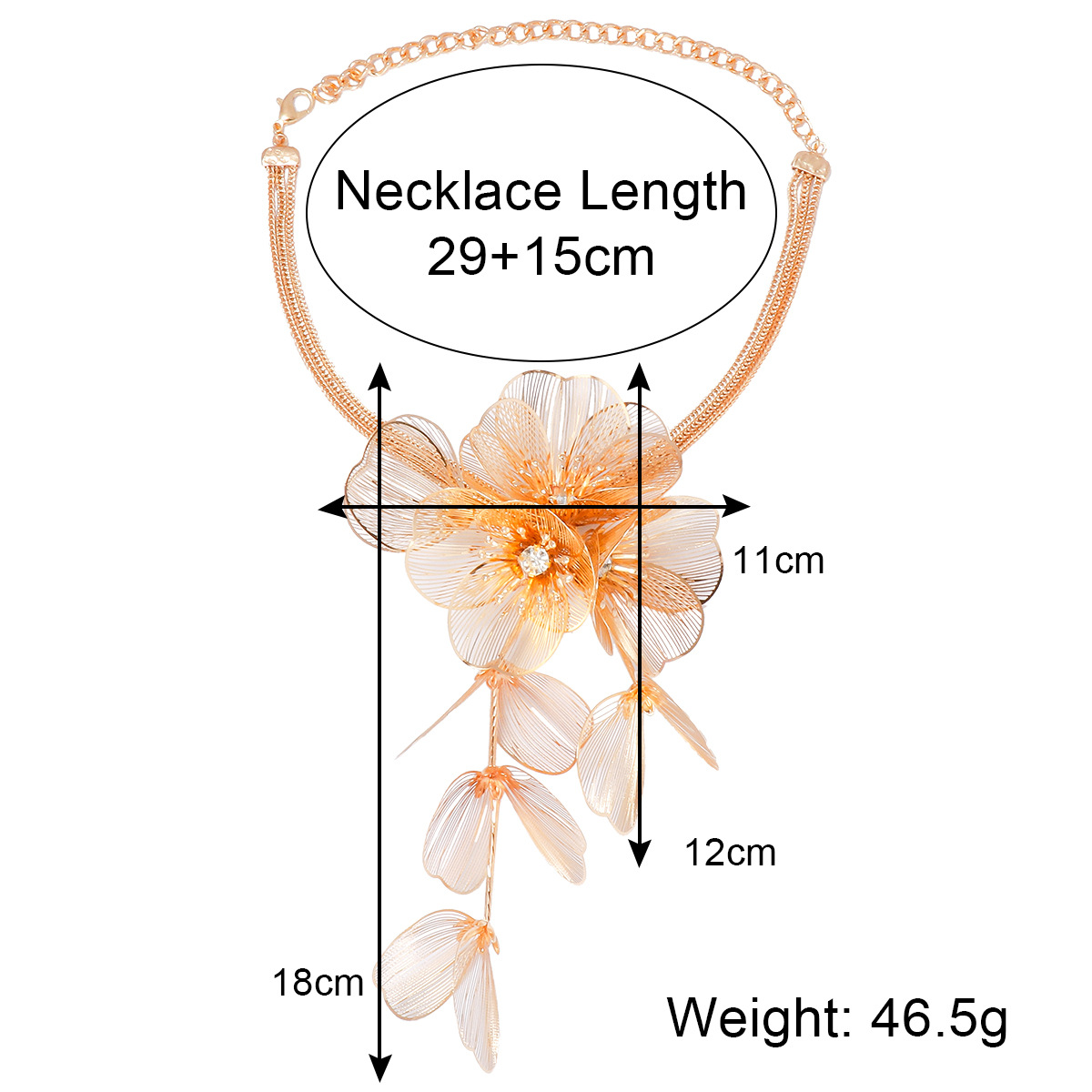 Glam Luxurious Flower 14k Gold Plated Rhinestones Alloy Wholesale Earrings Necklace display picture 2