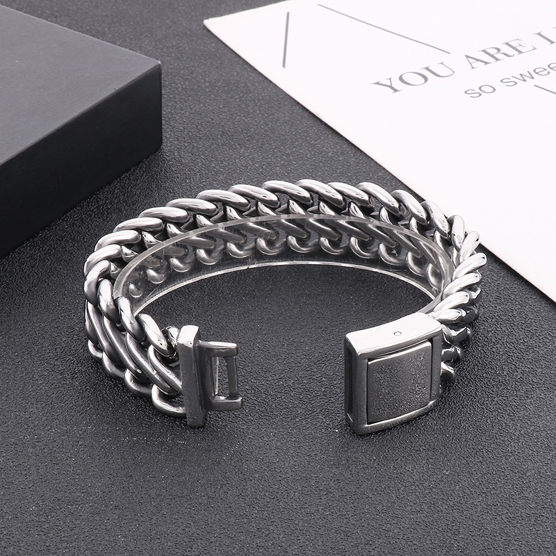 Hip Hop Einfarbig Titan Stahl Männer Armbänder display picture 4