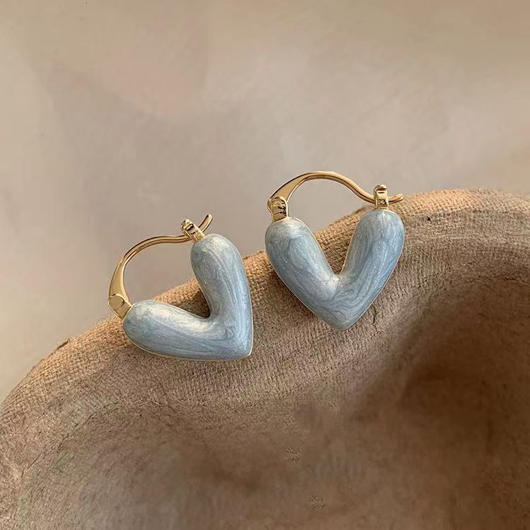 1 Pair Sweet Heart Shape Plating Alloy Earrings display picture 4