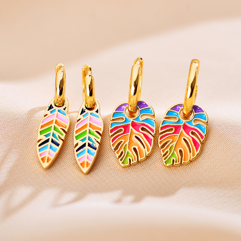1 Pair Lady Tree Plating Copper Gold Plated Earrings display picture 1