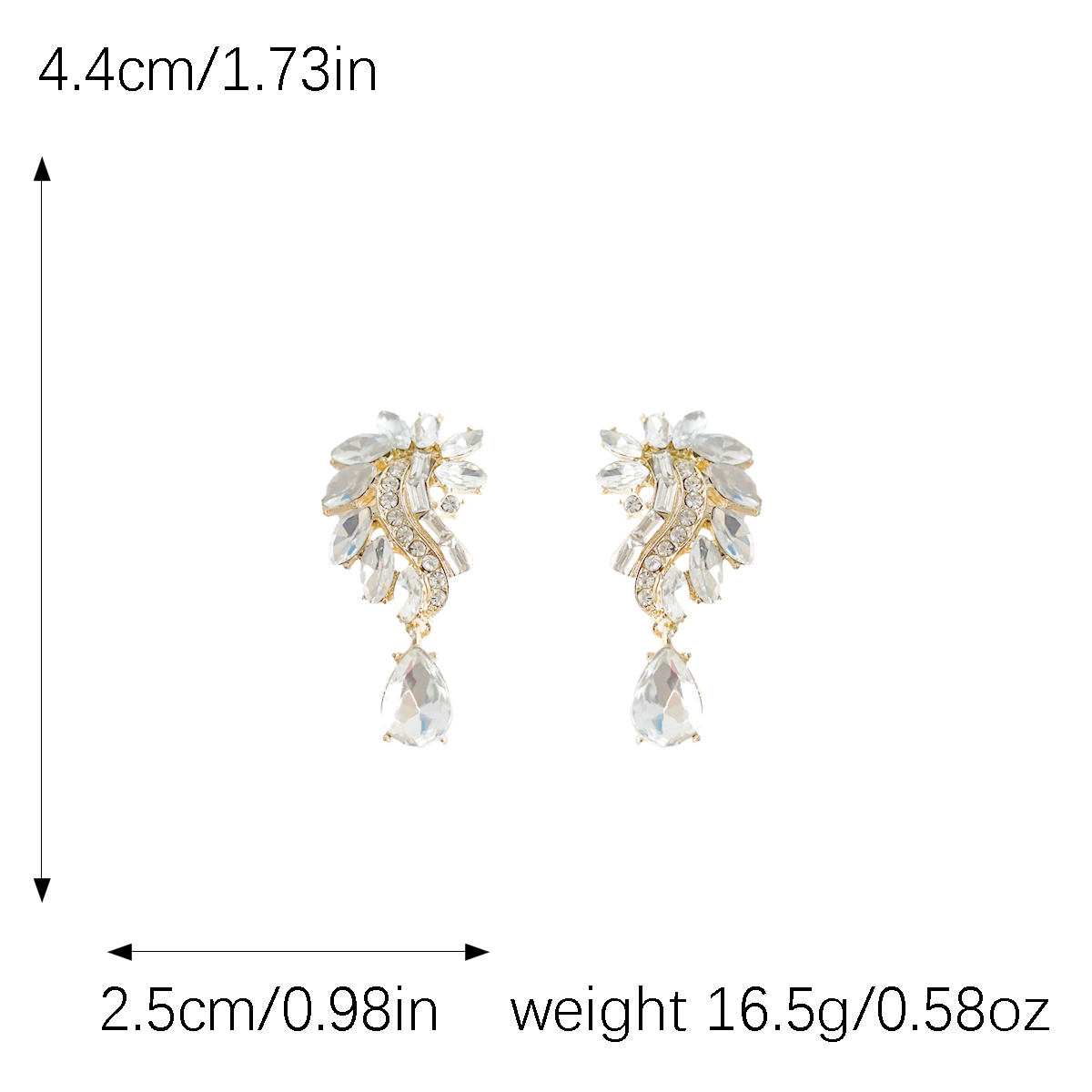 1 Pair Luxurious Geometric Inlay Alloy Glass Drop Earrings display picture 6
